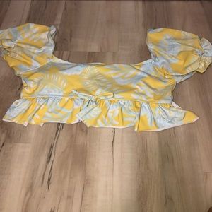 SHEIN yellow aesthetic bathing suit top